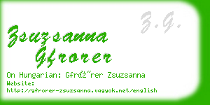 zsuzsanna gfrorer business card
